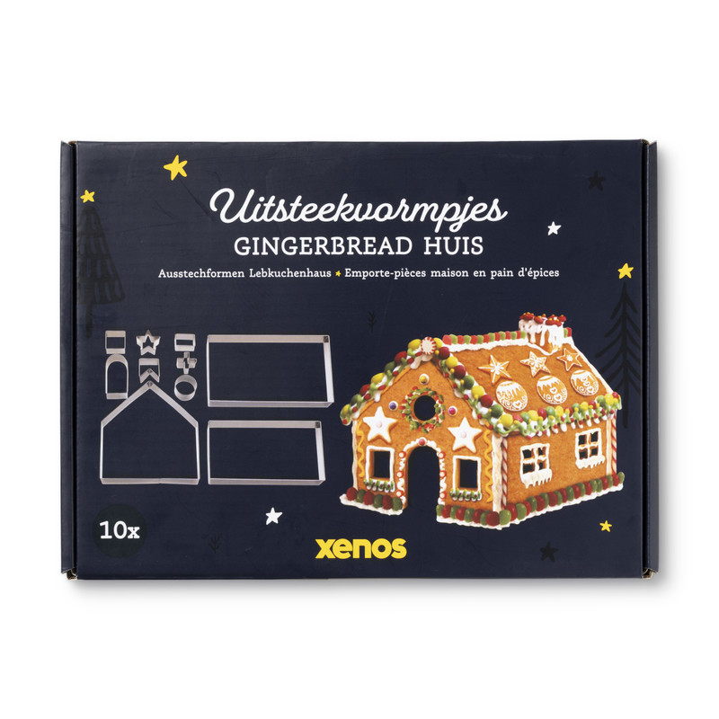 Uitsteekvormpjes gingerbread huis - set van 10 